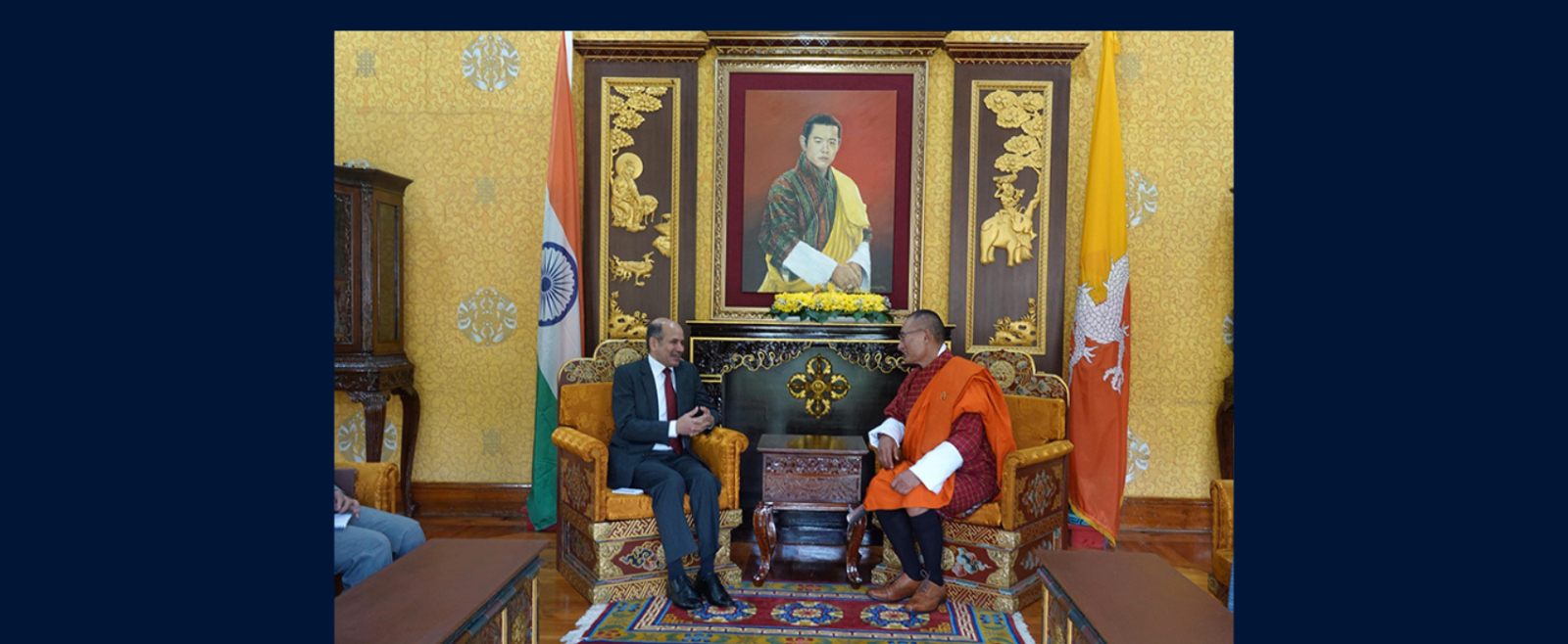 Ambassador Sandeep Arya meeting with H.E Lyonchen Tshering Tobgay, Prime Minister of Bhutan