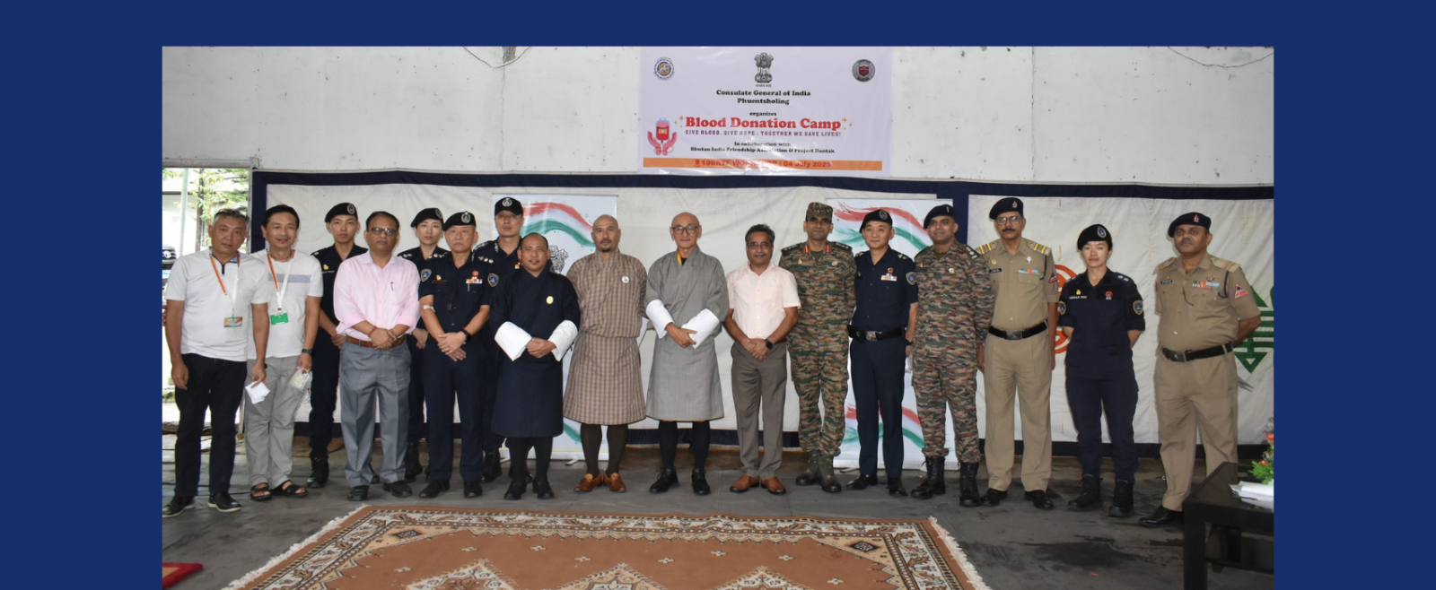 CGI, Phuentsholing, incollaboration with the BIFA, Project DANTAK & PGH organized a Blood Donation Camp